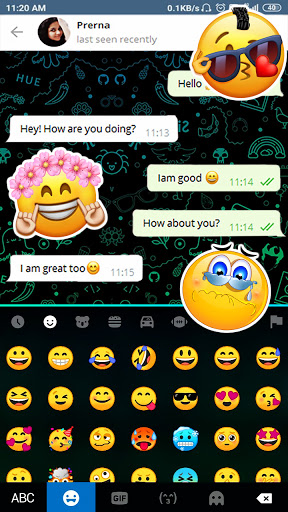 Neon Green Blue SMS Keyboard B Screen 3