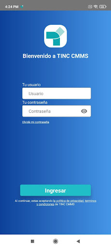 Android application TINC CMMS IS screenshort