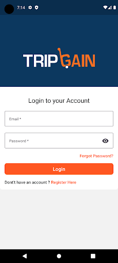 Android application TripGain V2 screenshort