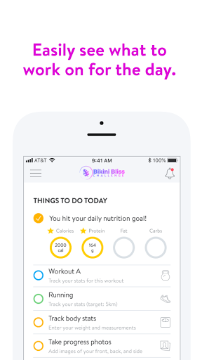 Android application Bikini Bliss Fitness Challenge screenshort