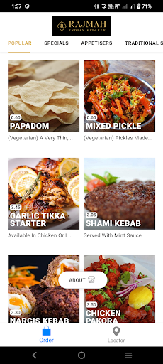 Android application Rajmah Indian Kitchen screenshort