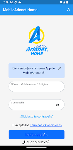 Android application MobileArionet Home screenshort