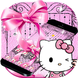 Pink Kitty Silken Bowknot Theme icon