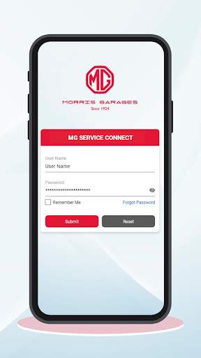MG Service Connect Screen 2
