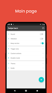 Swipe back Navigation gestures Ekran görüntüsü