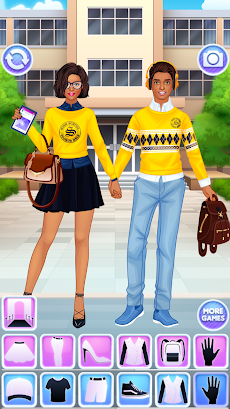 高校のカップル着せ替えゲーム：女の子と男の子のおすすめ画像2