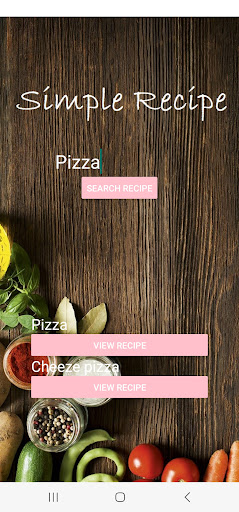 Android application Simple Recipe screenshort