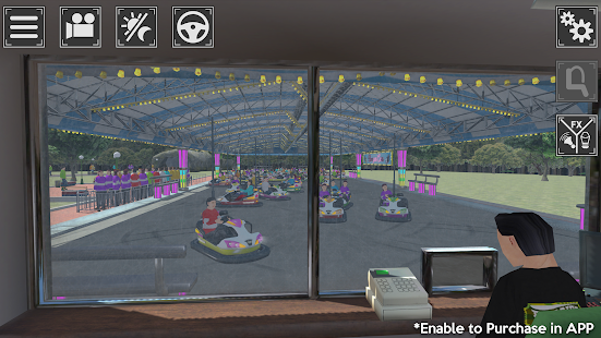 Capture d'écran du simulateur de parc à thème
