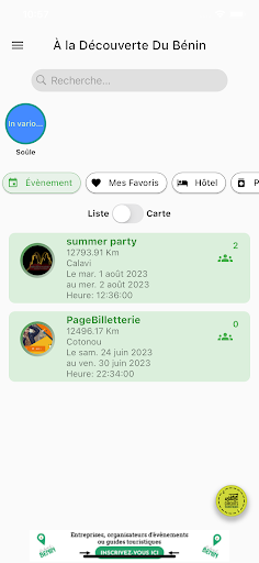 Android application ADDB(A la découverte du Bénin) screenshort