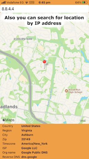 IP Geo Location Screen 3