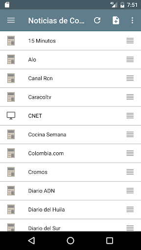 Android application Noticias de Colombia screenshort