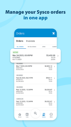 Sysco Shop screenshot