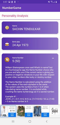 Numerology - NumberGame App Screen 3