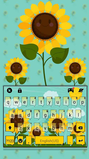 Android application Sunflower Field Keyboard Theme screenshort