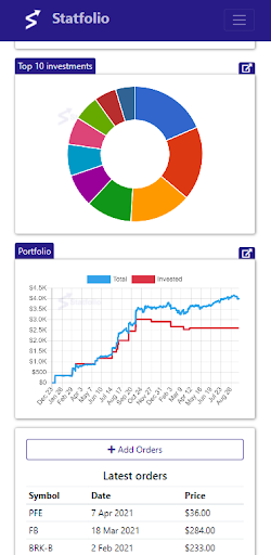 Statfolio - Portfolio Tracker Screen 2