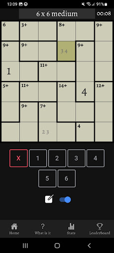 Mathdoku Calcudoku puzzle Screen 2