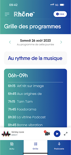 Android application Rhône FM screenshort