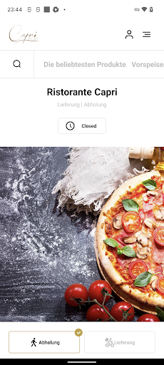 Android application Ristorante Capri screenshort