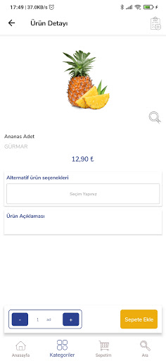 Gürmar Online Market Screen 3