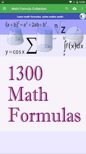 Android application Mathematics Formula Collection screenshort