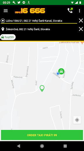 Android application Taxi Piráti Bardejov screenshort