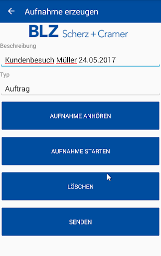 BLZ Vertrieb App Screen 2
