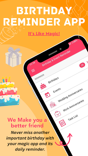 Android application Birthdays: Reminder & Calendar screenshort