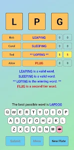 License Plate Word Game