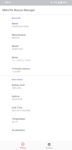 Android application MikroTik Beacon Manager screenshort
