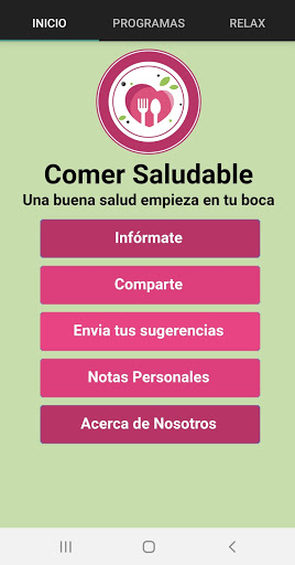 Android application Comer Saludable screenshort