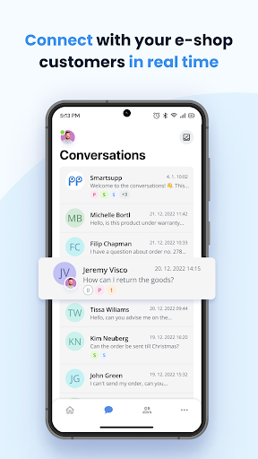 Android application Smartsupp chat screenshort