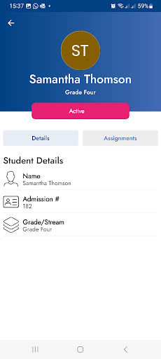 School Assignments Screen 3
