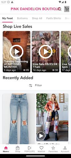Android application PINK DANDELION BOUTIQUE screenshort