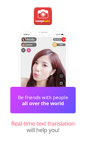 Android application Weepicam: Live Video Chat Call screenshort