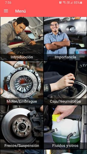 Android application Curso de mecánica automotriz screenshort