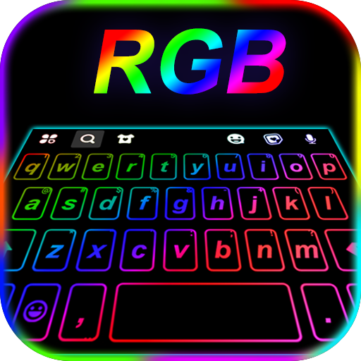 RGB Neon Keyboard Background logo