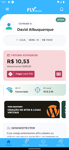 Fly Fibra Telecom Screen 2
