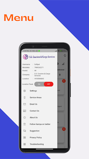 SS Courier Delivery App Screen 2