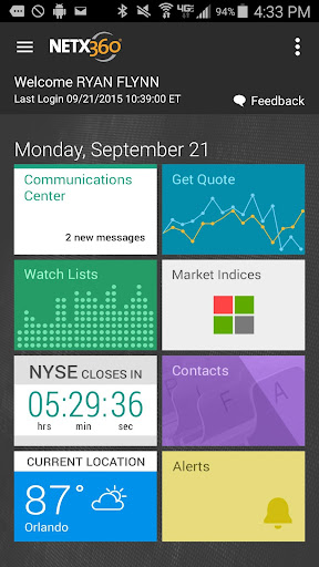 Android application NetX360® screenshort