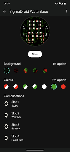Android application SigmaDroid WatchFace screenshort