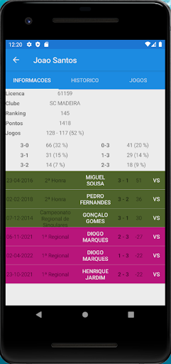 Tenis de mesa Base de Dados Screen 2