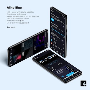 Aline Blue: linear icon pack 1.6.9 2