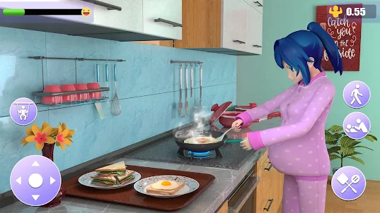 Yumi الأم الحامل الأسرة 3D