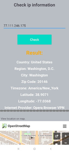 Android application IP information screenshort