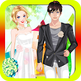 Dress up wedding and make up icon