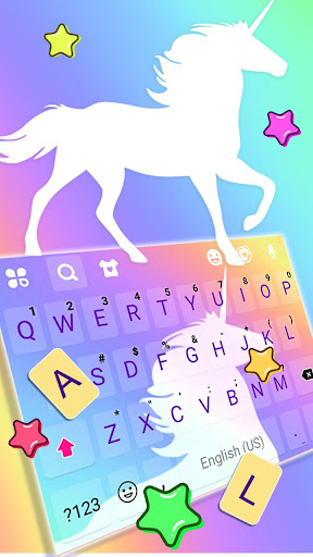White Unicorn Keyboard Theme Screen 3
