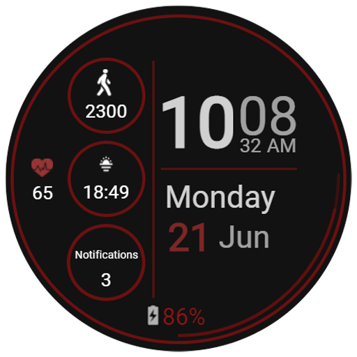 Watch Face Red and Black Windows에서 다운로드