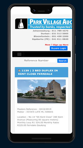 Android application Park Village Auctions screenshort