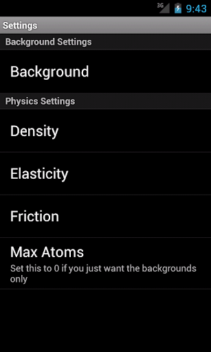 Atom Live Wallpaper Screen 2