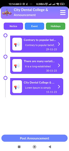 Android application City Dental College & Hospital screenshort